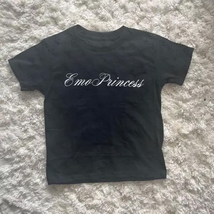 Crop Top Femme Gothique Style Shoujo Girl T-shirts Graphiques Vêtements Grunge Tees