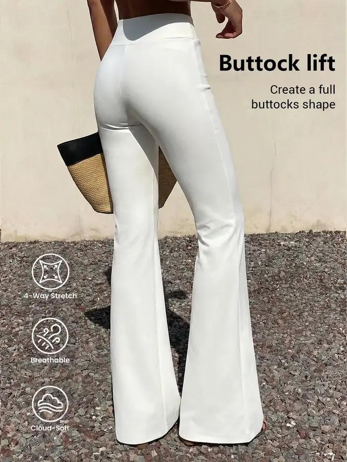 Pantalon évasé taille haute pour femme