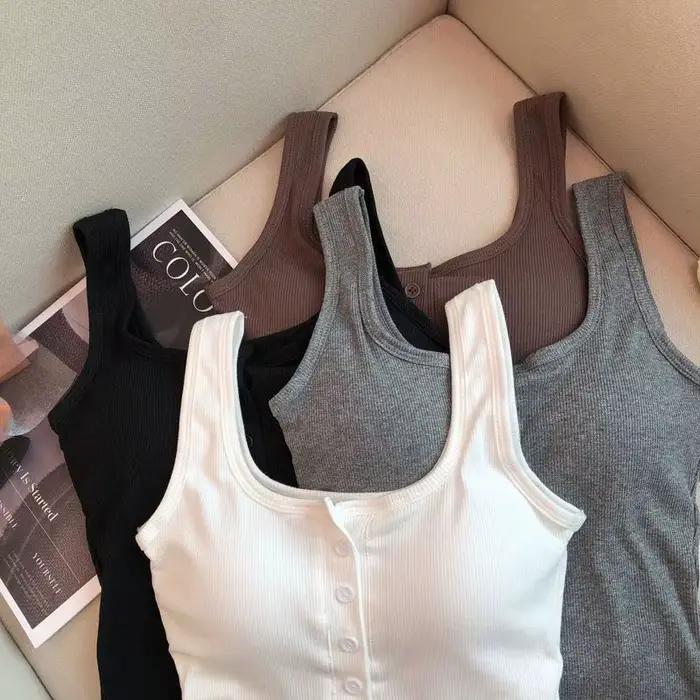 Haut court femmes Sexy hauts sans manche mode femme sous-vêtements dame Camisole fille basique T-shirt gilet Lingerie soutiens-gorge bustiers chaud