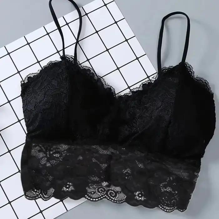 Été femmes dentelle haut sexy soleil hauts sans manche rembourré Bralette soutien-gorge Bustier fermeture éclair dos Club boléro réservoir lingerie жletiе белье