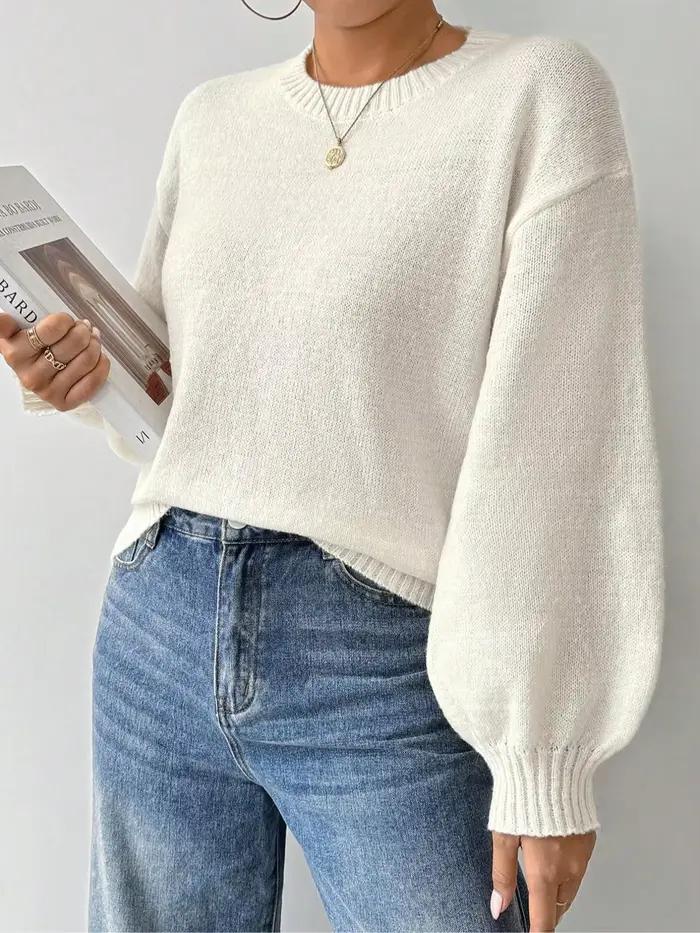 Pull de couleur unie pour femmes