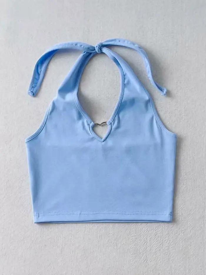 Débardeur doux Femme t-shirt Vintage Cami haut femmes vêtements licou t-shirts mode coréenne