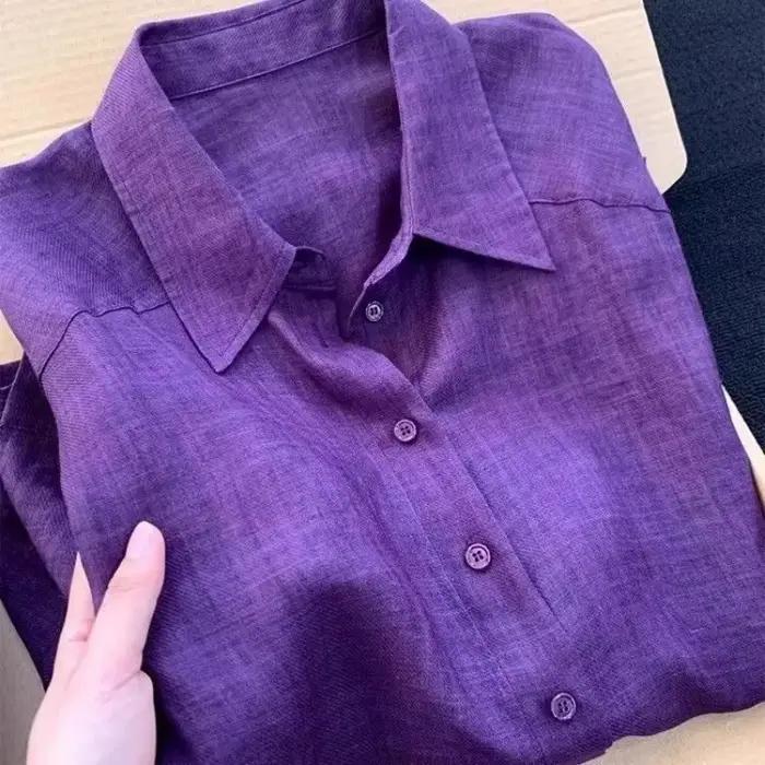 Chemise décontractée rose pour femmes style classique printemps automne occasion plage haute élasticité polyester