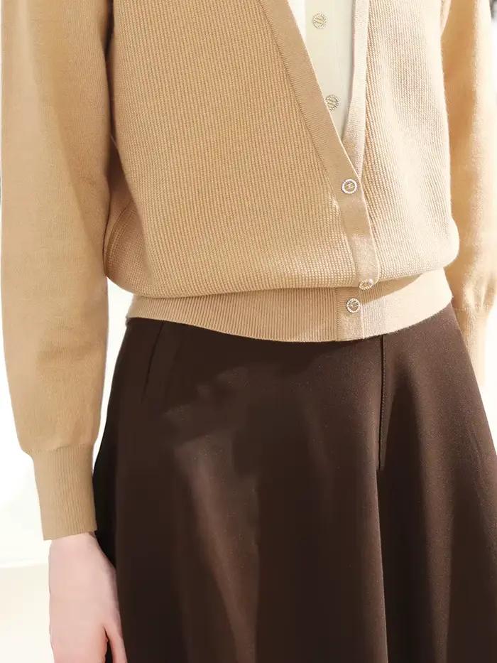 Je vous crois en laine faux deux pièces revers tricoté pull pour les femmes automne hiver élégant