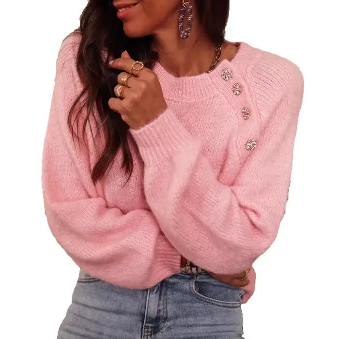 Pull Raglan de couleur unie pour femme