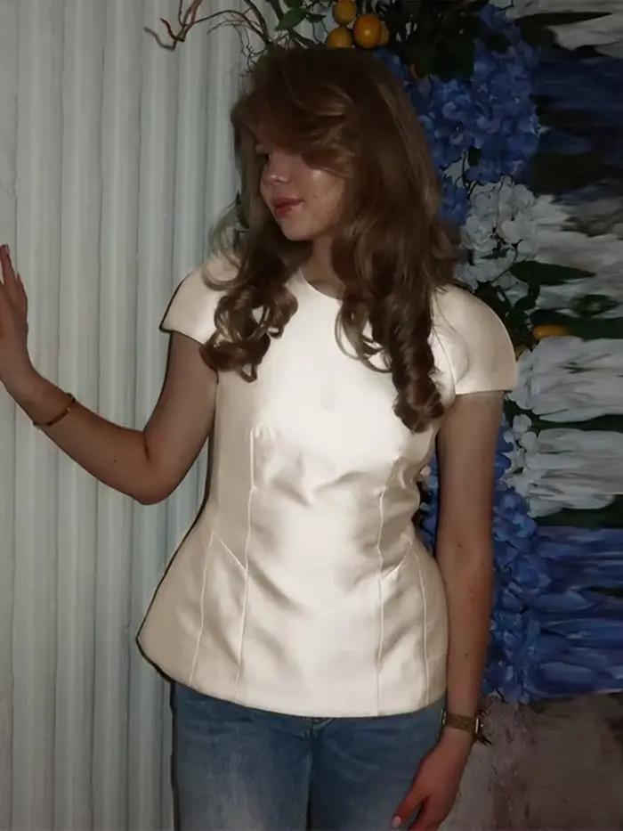Chemisier Chic Bohème Femme Printemps-Été 2026 à Col et Manches Courtes Brodé de Motifs Géométriques et Découpés
