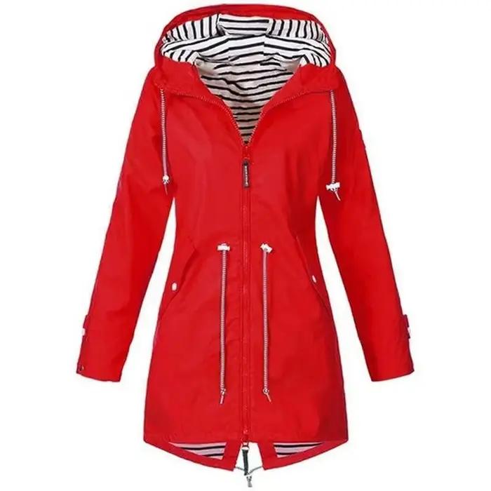 Trench léger et imperméable avec cordon de serrage pour femme