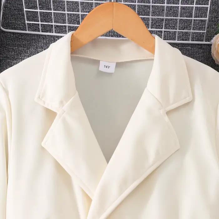 Robe blazer pour adolescentes de 13 à 16 ans – Couleur crème classique