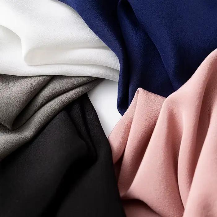 Chemise en crêpe de soie 100% soie de mûrier décontractée pour femmes occasions spéciales été gris noir rose