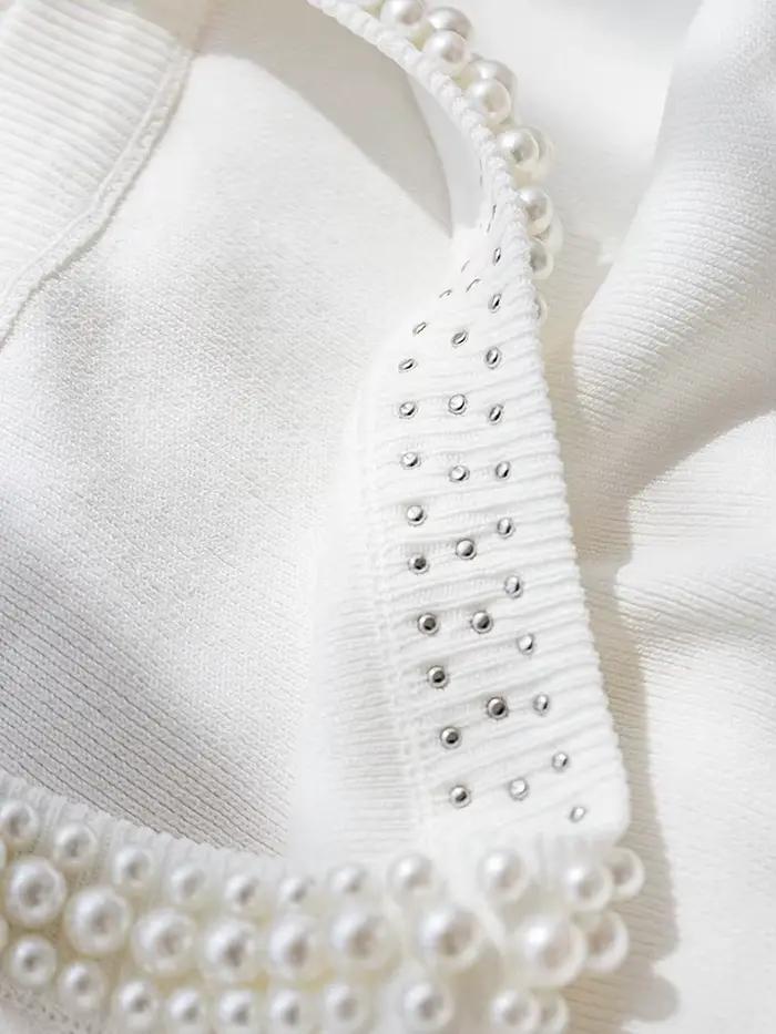 Corée tricoté gilets femmes haut solide réservoir Blusas Mujer De Moda été nouvelle mode femme sans manches perles décontracté mince hauts