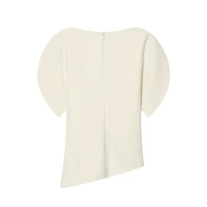 Haut asymétrique polyester avec manches bouffantes pour femme occassions printanières et romantiques