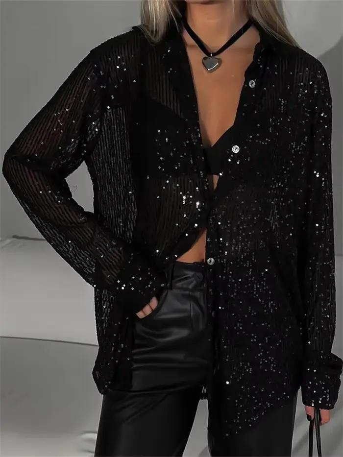 Tossy-Cardigan à Revers à Paillettes pour Femme