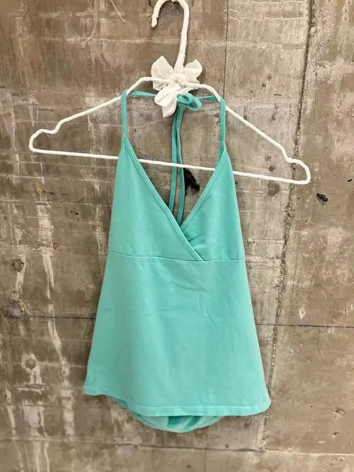 Débardeur court vert menthe pour femme