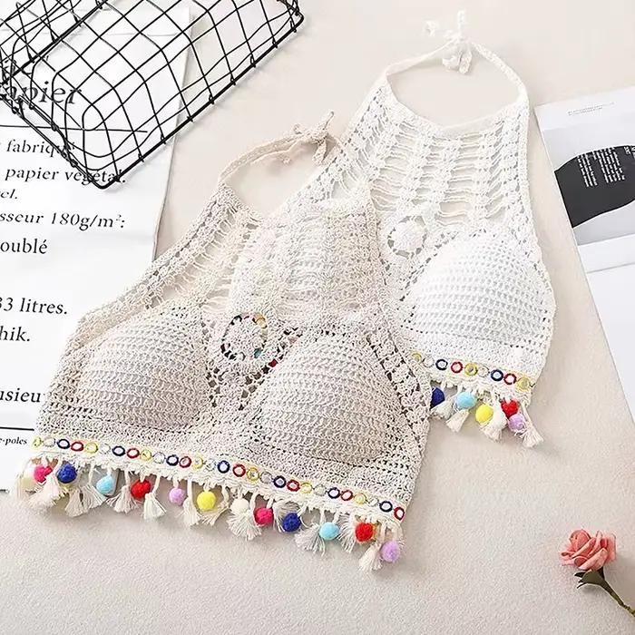 Haut court en tricot dos nu pour femme