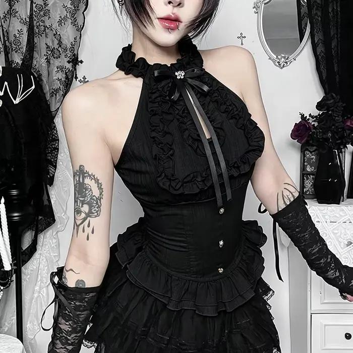 Hauts pour femmes en polyester style gothique et Fairycore à épaules dénudées pour junior occasions spéciales