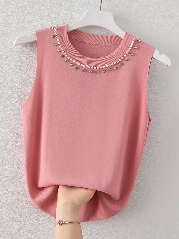 Débardeurs en tricot coréens pour femmes