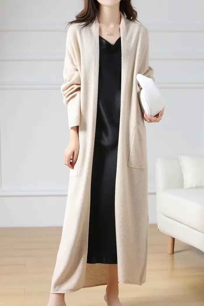 Cardigan en laine à col en V pour femme