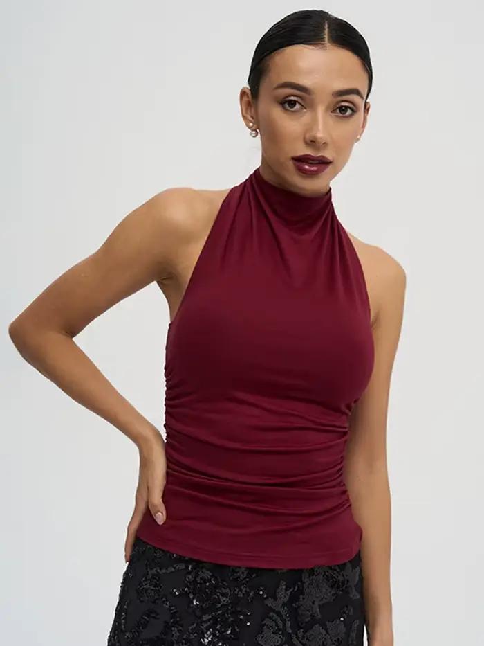 T-shirt sans manches en Fiber de Polyester pour femmes