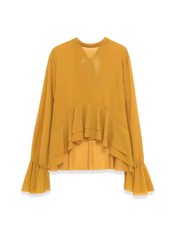 Chemisier asymétrique Chic Semi-transparent pour femmes