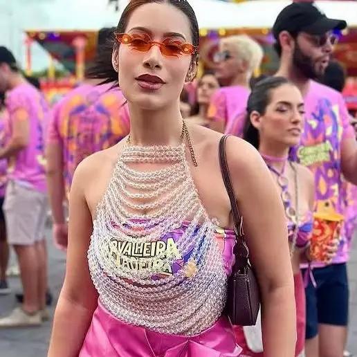 Gilet transparent multicouche à la main perles soutien-gorge chaîne culture sexy boîte de nuit danse costume gilet poitrine corps bijoux femmes printemps été