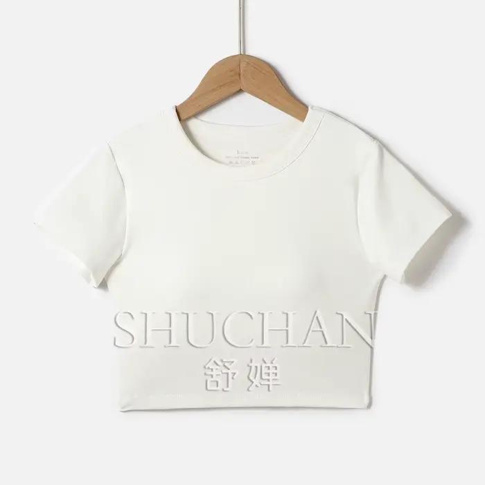 T-shirt à manches courtes pour femmes style streetwear en coton élasthanne viscose ajustement parfait pour l'été et les occasions spéciales