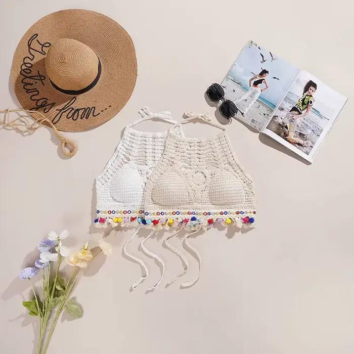 Haut court en tricot dos nu pour femme