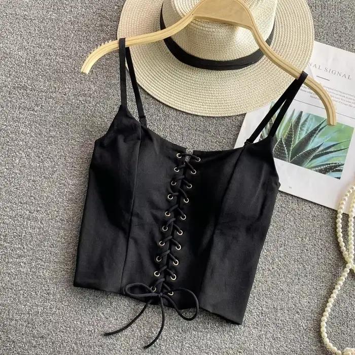 Debardeur-Soutien-gorge à bretelles spaghetti pour femmes
