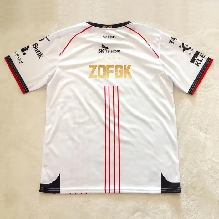 Maillot équipe cinq étoiles championnat e-sport LOL Faker ZOFGK impression dorée homme style décontracté et énergie juvénile pour les fans de l'e-sport occasions spéciales et quotidiennes