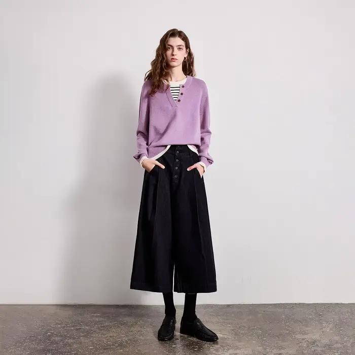TOYOUTH femmes fil plissé tricots 2026 printemps nouveau Patchwork deux pièces Illusion couleur-bloc hauts intellectuels