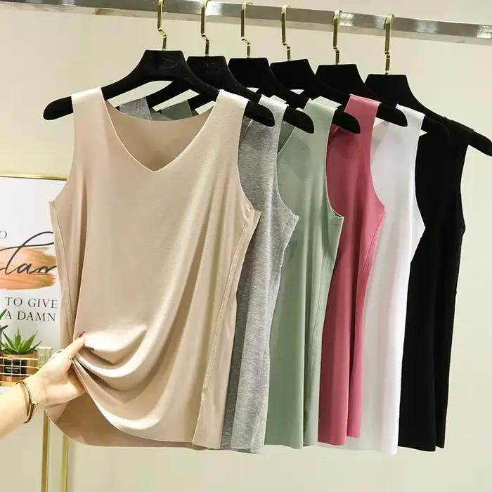 Débardeur d'été pour femme en modal à col en V