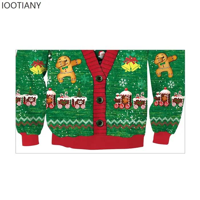 Joyeux noël unisexe 3d imprimé col rond pull mignon motif père