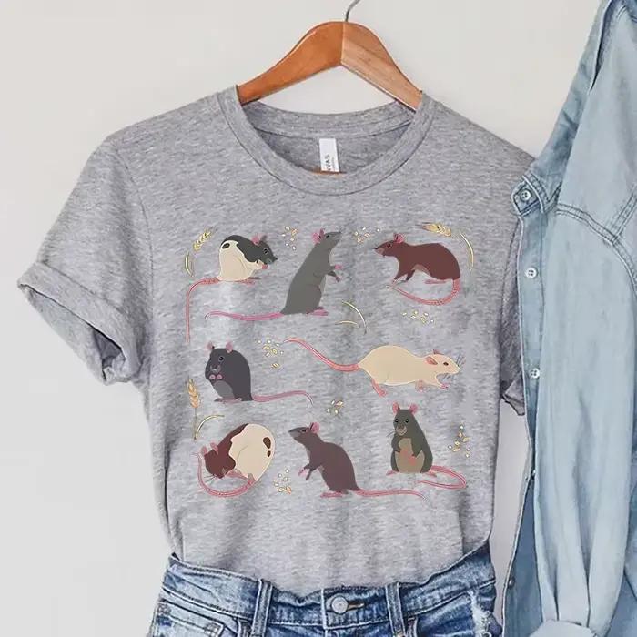 Haut Harajuku en polyester pour femmes, motifs animaux, décontracté, printemps/été, bleu ciel, beige, brun, gris, vert armée, vert, taille S, M, L, XL, XXL, XXXL