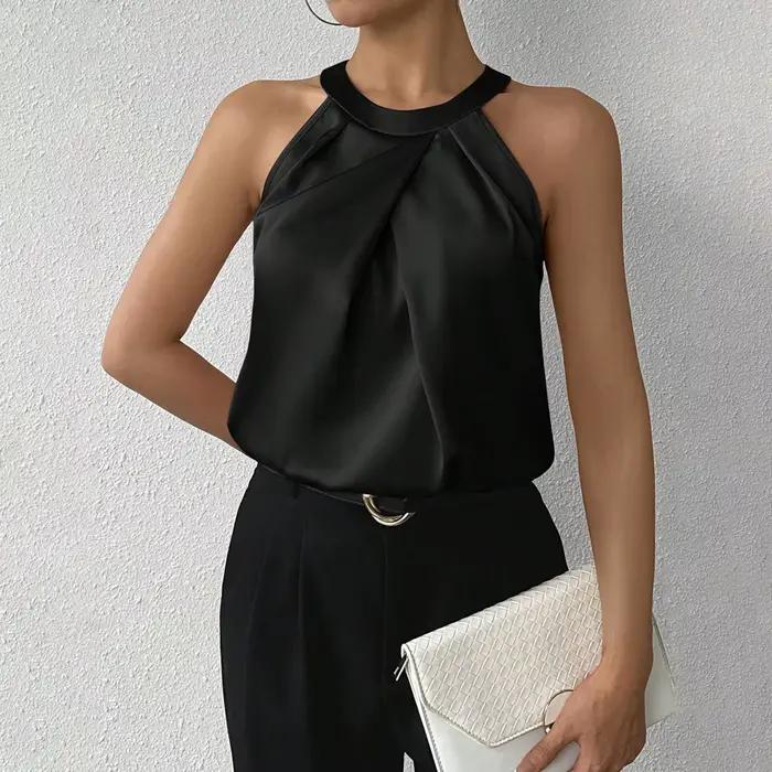 Chemise en satin pour femmes, haut d'été, nouvelle collection