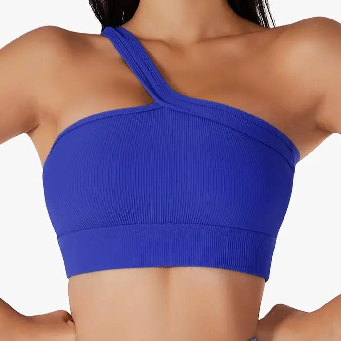 Soutien-gorge de yoga en tissu côtelé pour femme