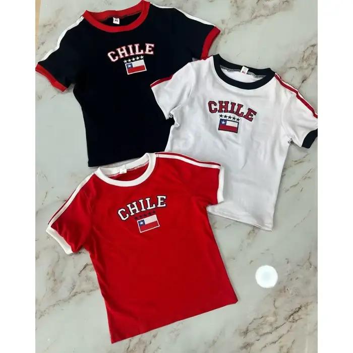 T-Shirt Court Femme Junior Gothique Emo Broderie Ethnique Retro Mode Streetwear Y2K Congo Occasions Spéciales