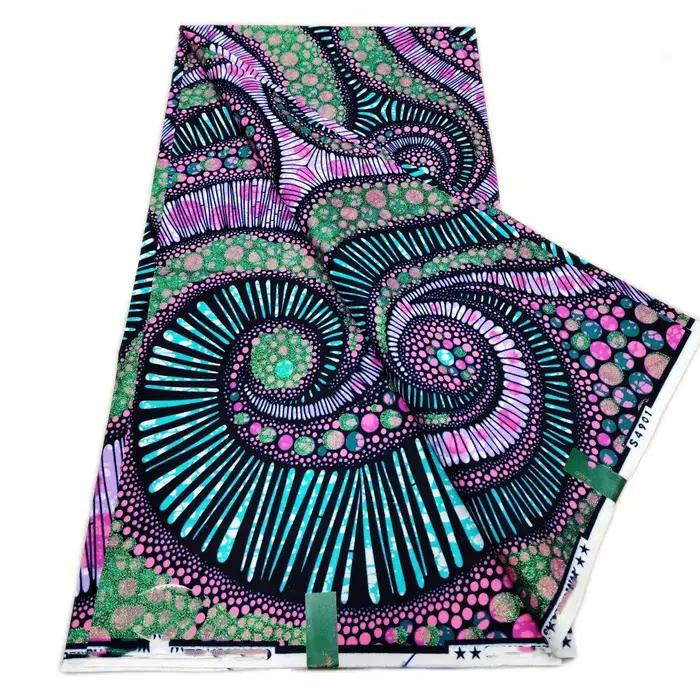 2026 Tissu Wax Africain Doré en Coton