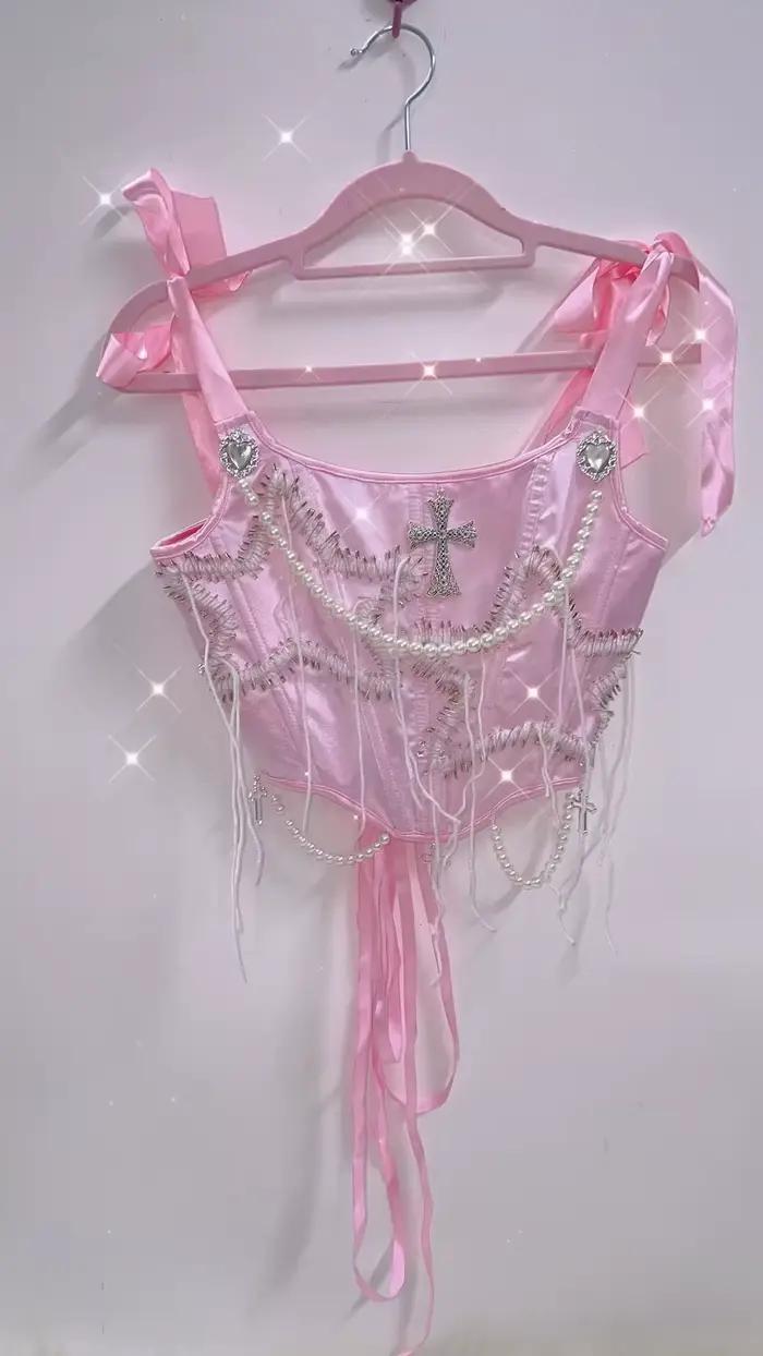 Hauts vintage fée grunge licou topy2k vêtements y2k haut court