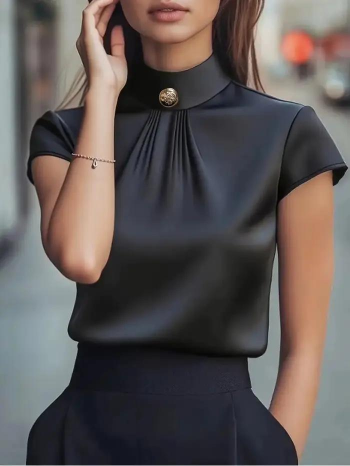 Chemisier en satin pour femme