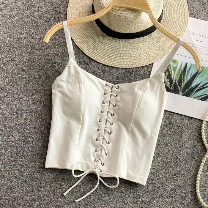 Debardeur-Soutien-gorge à bretelles spaghetti pour femmes