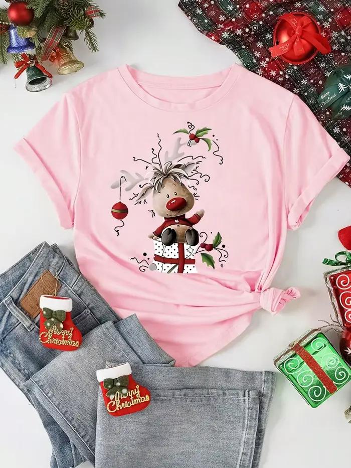T-shirt manches courtes col rond femme