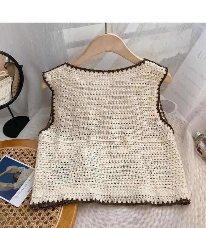 Gilet en tricot brodé floral pour femme junior style fairycore printemps été occassions spéciales à offrir