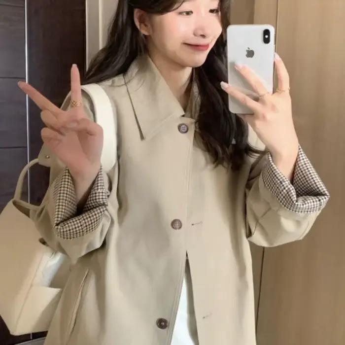 Trench femme élégant mode décontracté vêtements d'extérieur