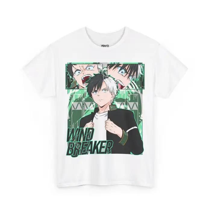 T-shirt vintage Anime Windbreaker unisexe en coton imprimé pour homme occasions quotidiennes et spéciales