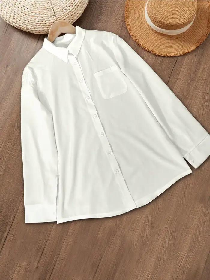 Chemise en coton et lin pour femme — Style décontracté