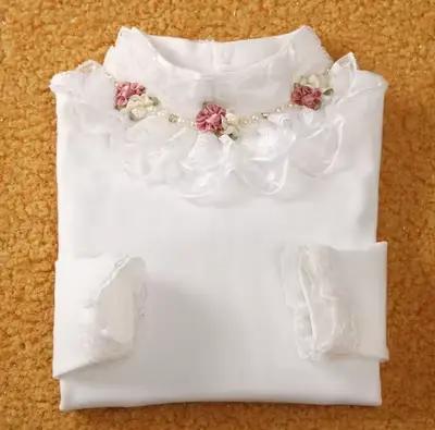 Chemisier Blanc à Manches sulfen Dentelle pour Adolescente