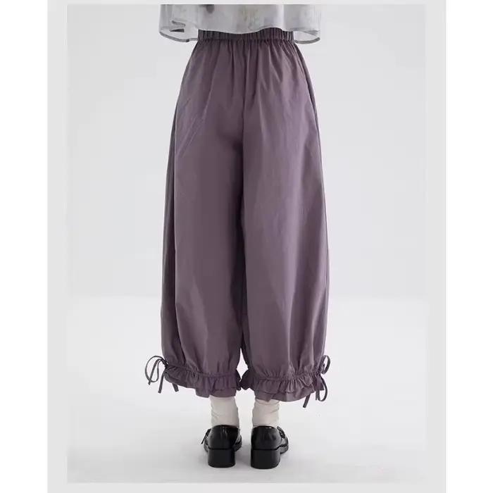 Pantalon large à taille haute noir pour femmes