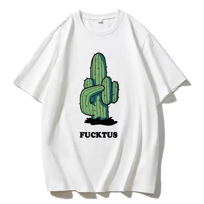 Hirsionsan Cactus graphique imprimé t-shirt femmes été coton doux à manches courtes