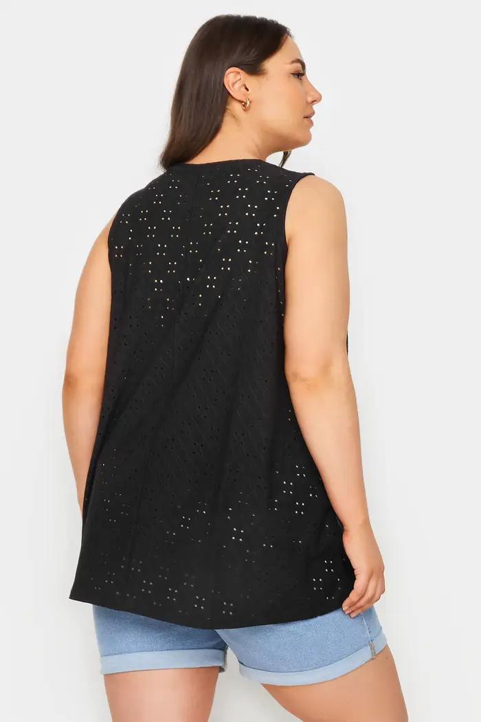 Femmes grande taille sans manches été élégant dentelle Blouse haut plissé col en v balançoire