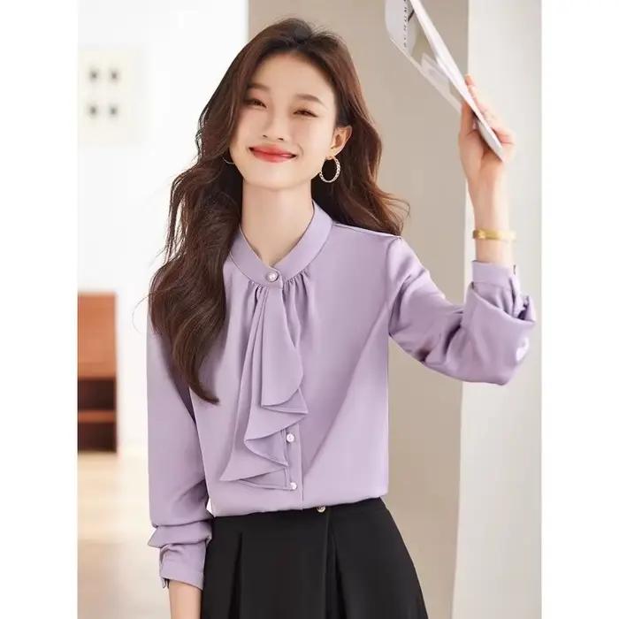 Chemise Streamer française élégante à manches longues
