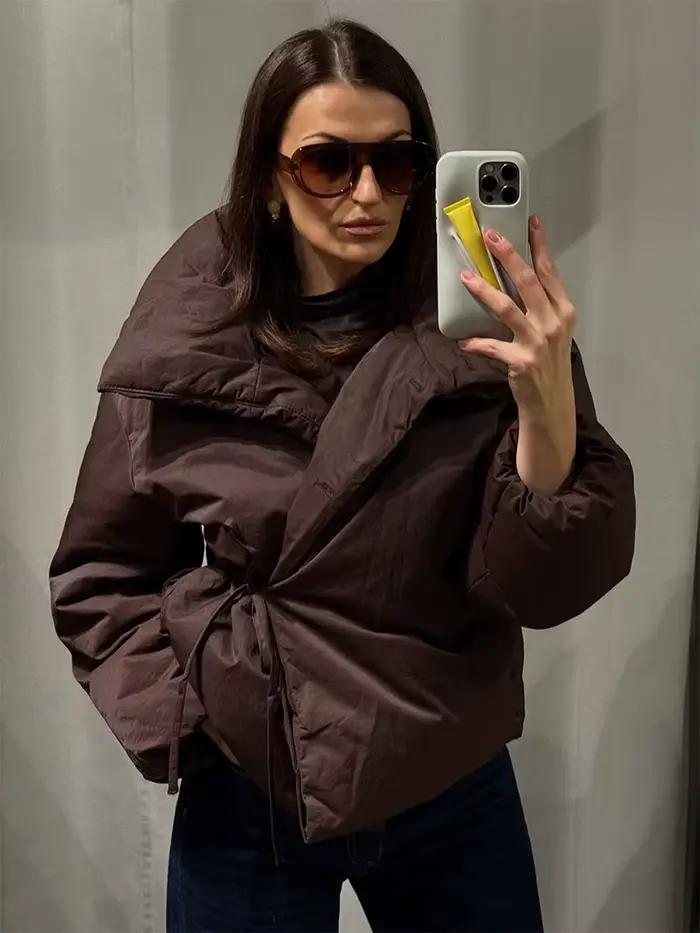 Manteau HH Femme Décontracté Col Haut Manches Longues Polyester Épais Occasions Spéciales Automne Hiver